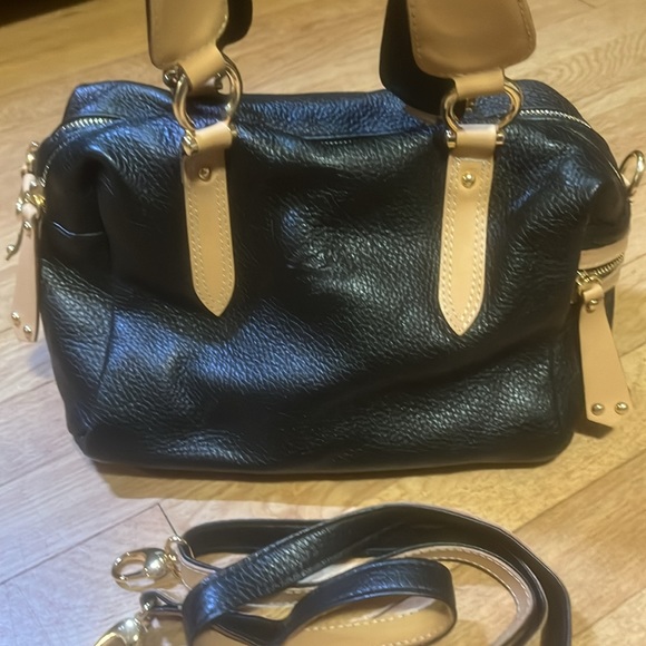 ROSSI Italian black leather hobo style shoulder handbag - Picture 2 of 16